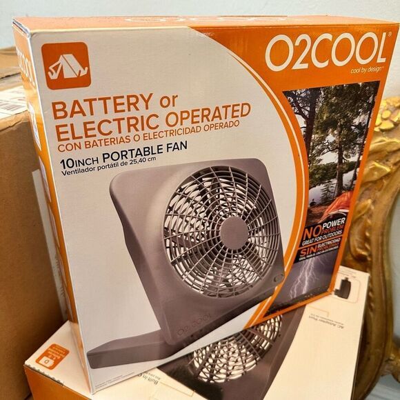 Cool By Design O2Cool  Battery-Operated Portable Fin Fan Gray 10" - Picture 4 of 4